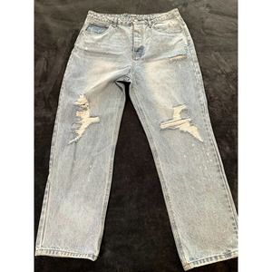 NOBO No Boundaries Womens Jeans Blue Super High Rise Straight Leg Size 15